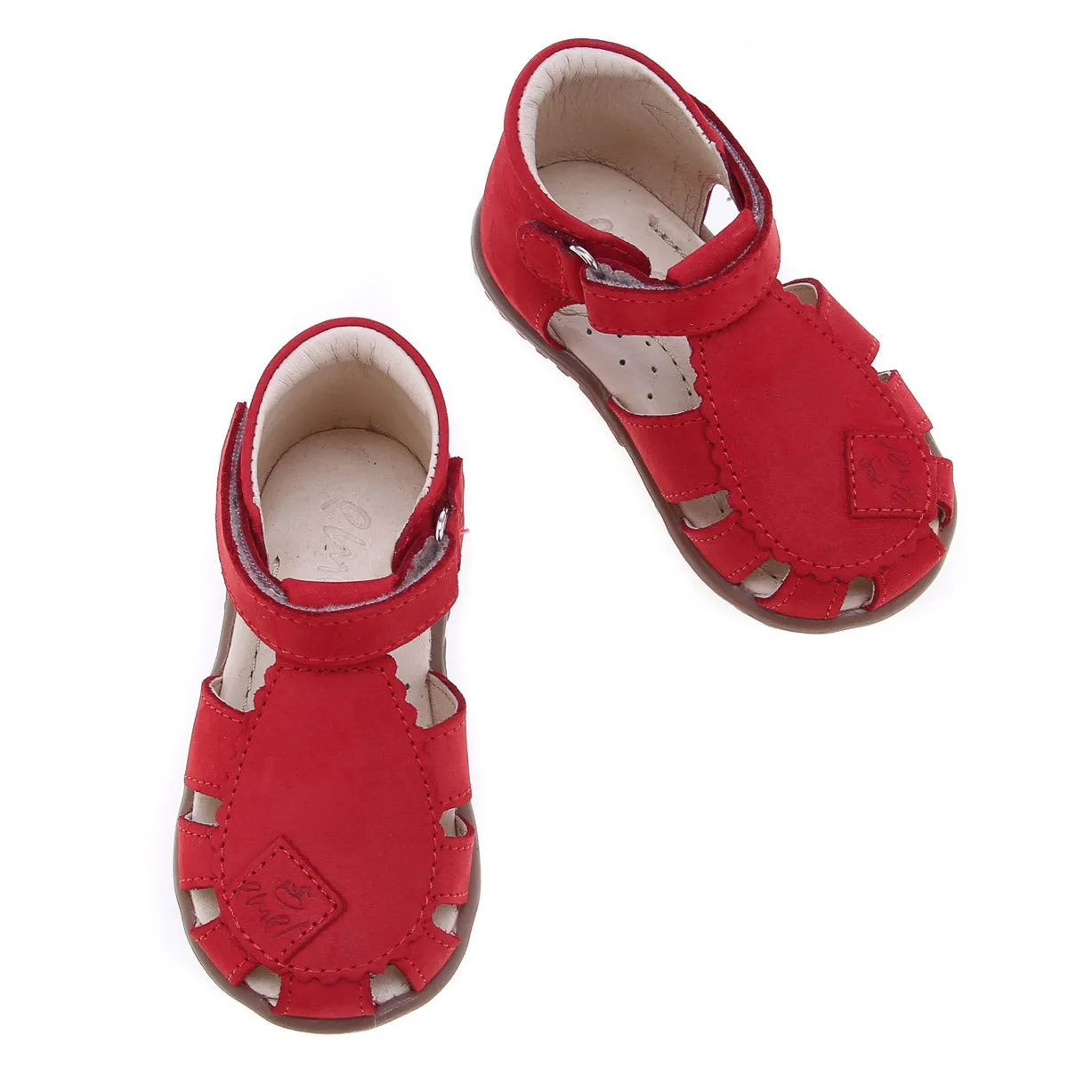 (2206-13) Emel red closed sandals