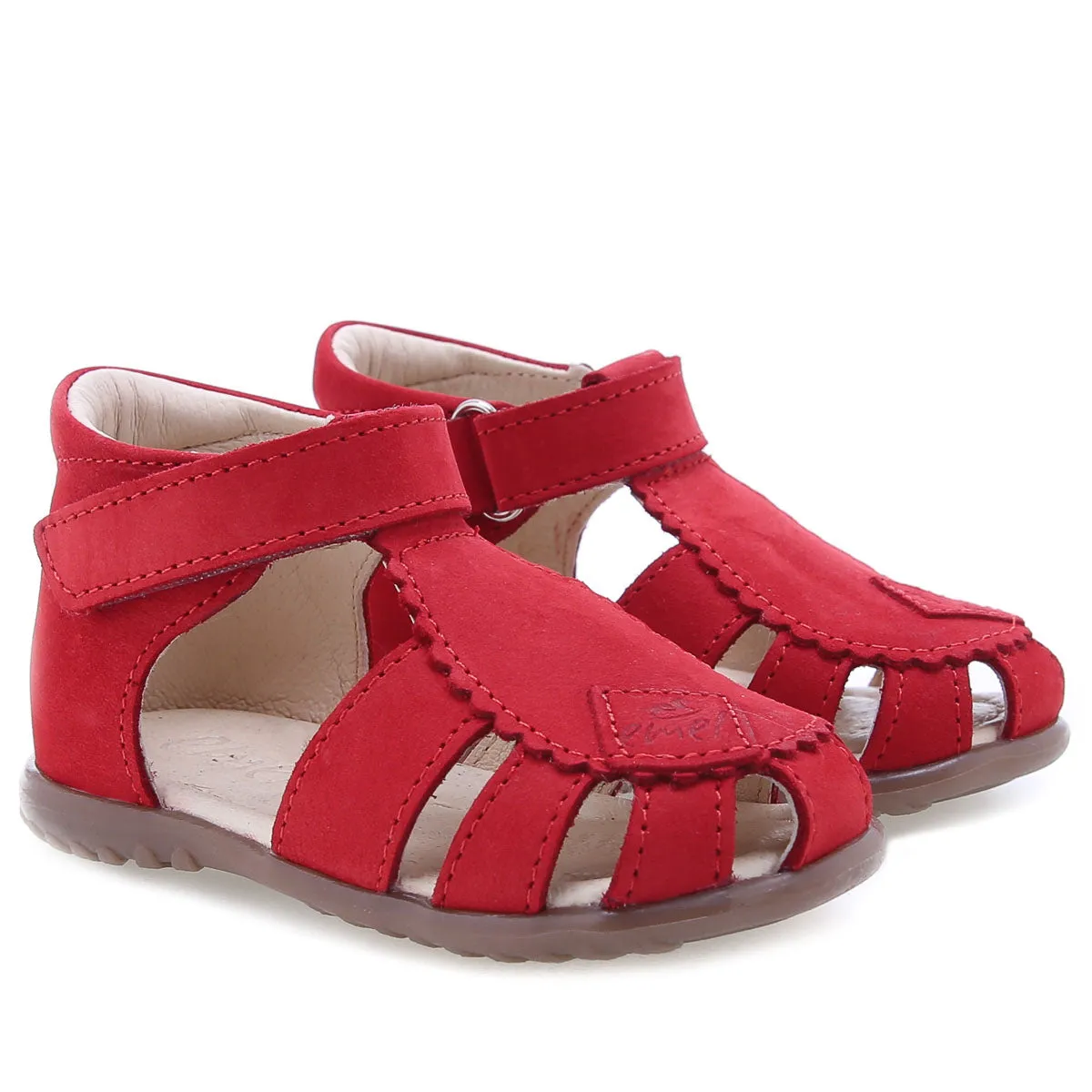 (2206-13) Emel red closed sandals