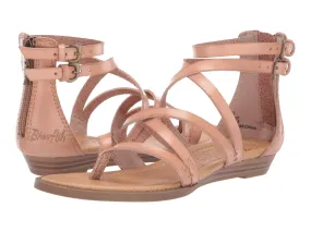 Blowfish Malibu Bungalow-K Nude Glitter Dyecut Pu Crisscrossed Strap Sandals