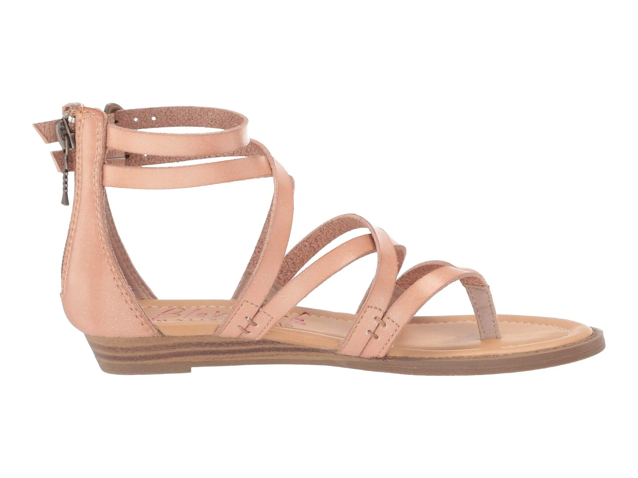 Blowfish Malibu Bungalow-K Nude Glitter Dyecut Pu Crisscrossed Strap Sandals