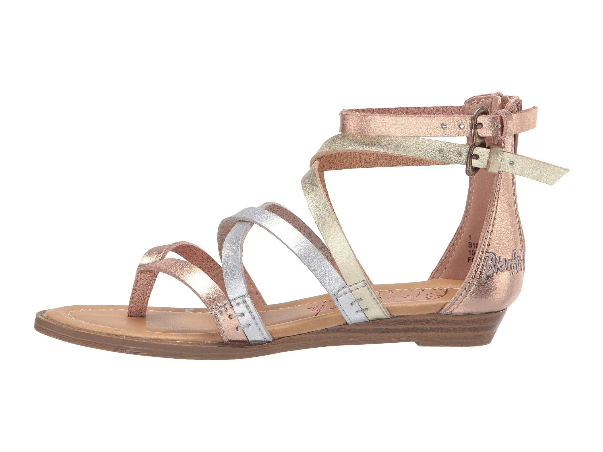 Blowfish Malibu Kids Bungalow-K Silver/Rose Gold Fashion Straps Open Toe Sandals