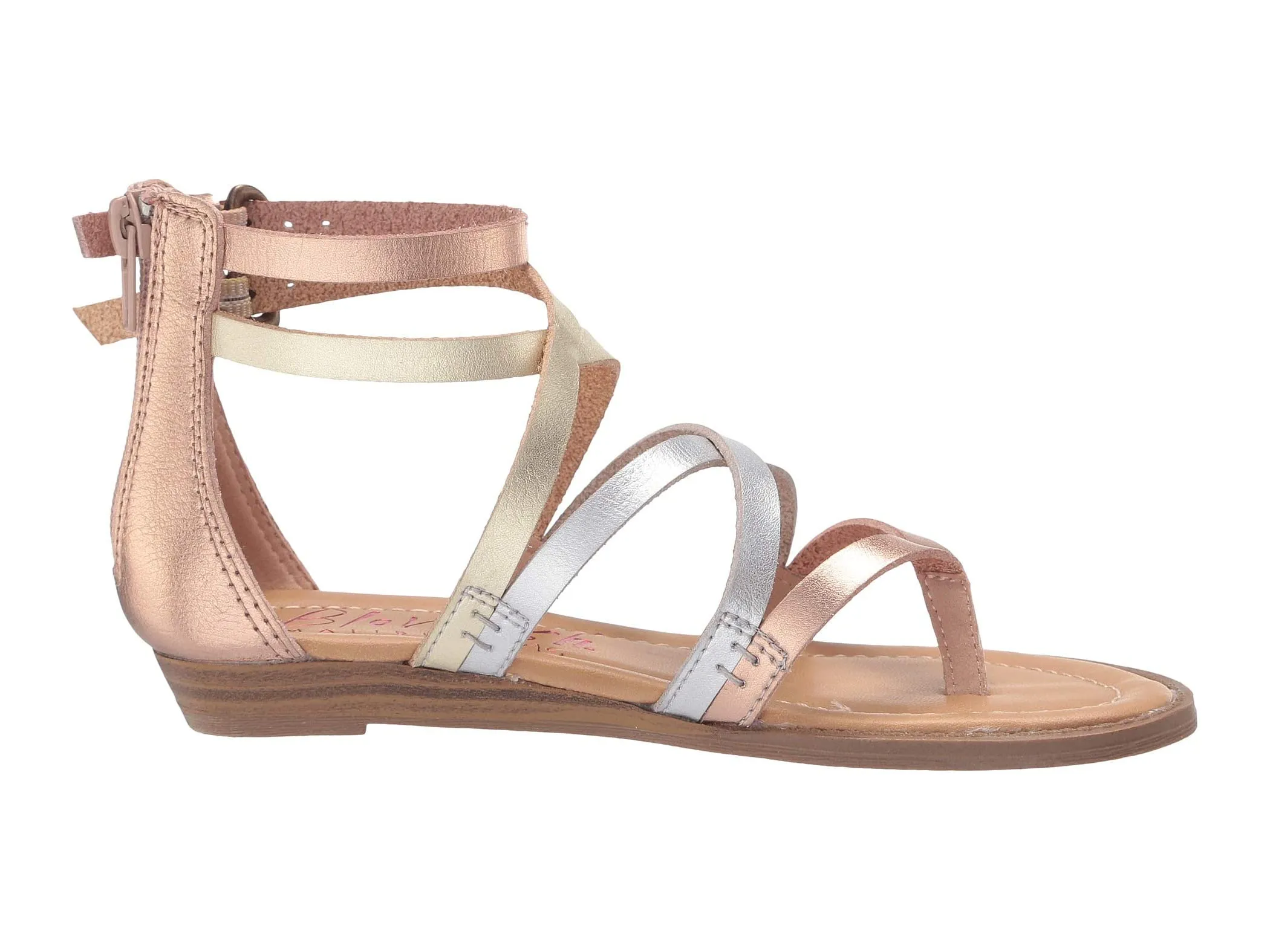 Blowfish Malibu Kids Bungalow-K Silver/Rose Gold Fashion Straps Open Toe Sandals