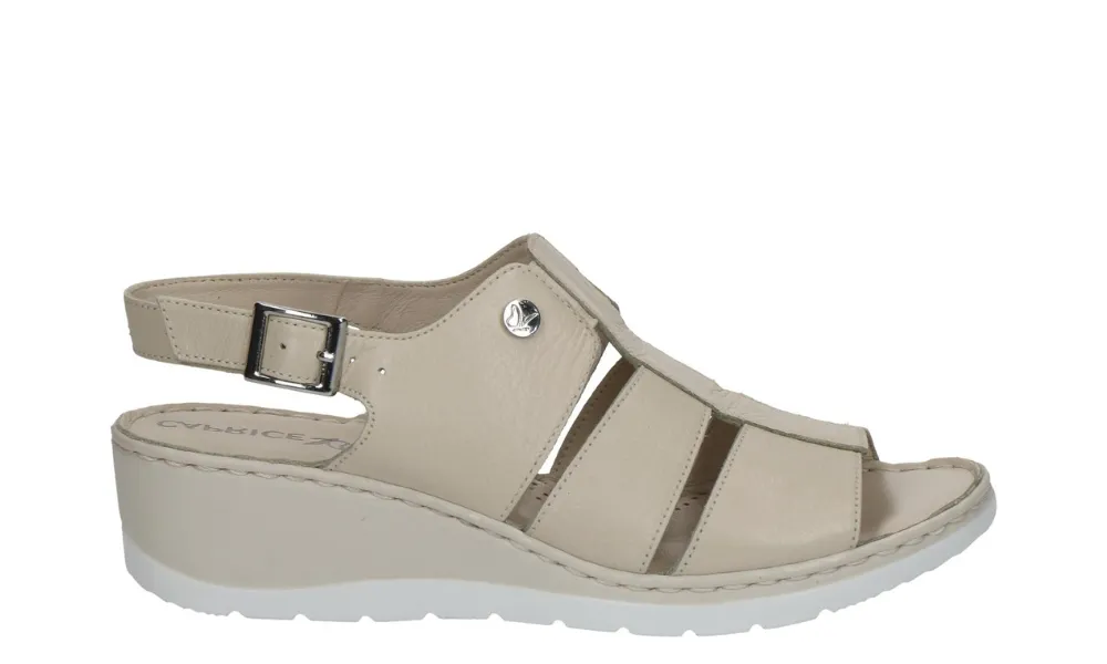 Caprice - Sandra Wedge Sandal Beige