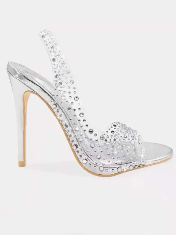 Clear Rhinestone Stiletto Heels