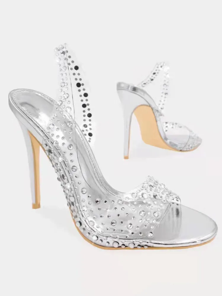 Clear Rhinestone Stiletto Heels