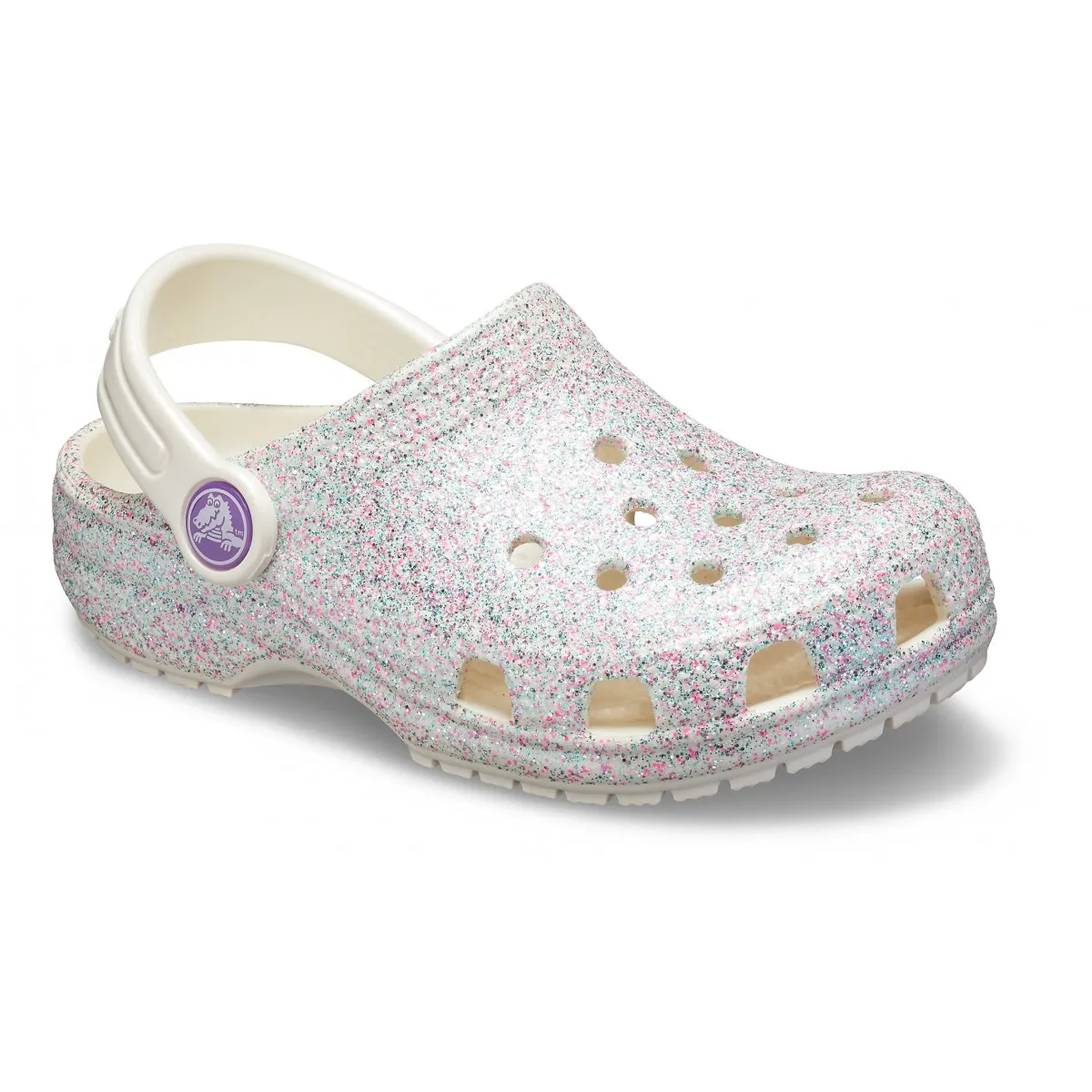 Crocs girl's sabot sandal Classic Glitter Clog K 205441-159 oyster 