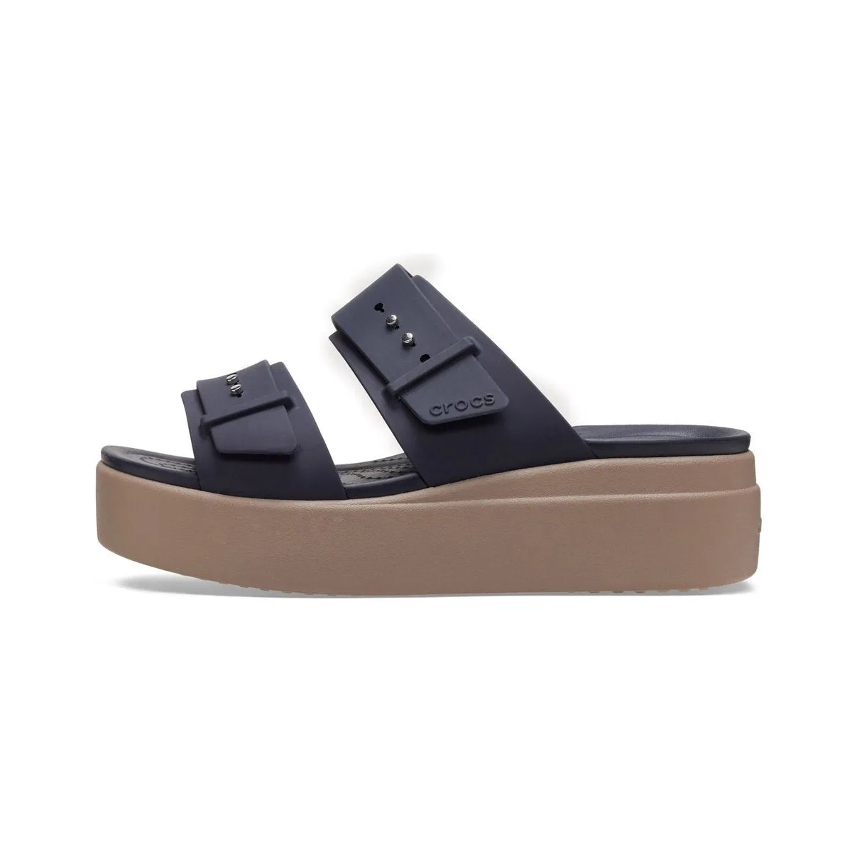 Crocs women's sandal with wedge Brooklyn Buckle Low Wedge W 207431-4LH deep navy 