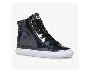 Double Up Kid's High-Top Sneaker - Black Shiny