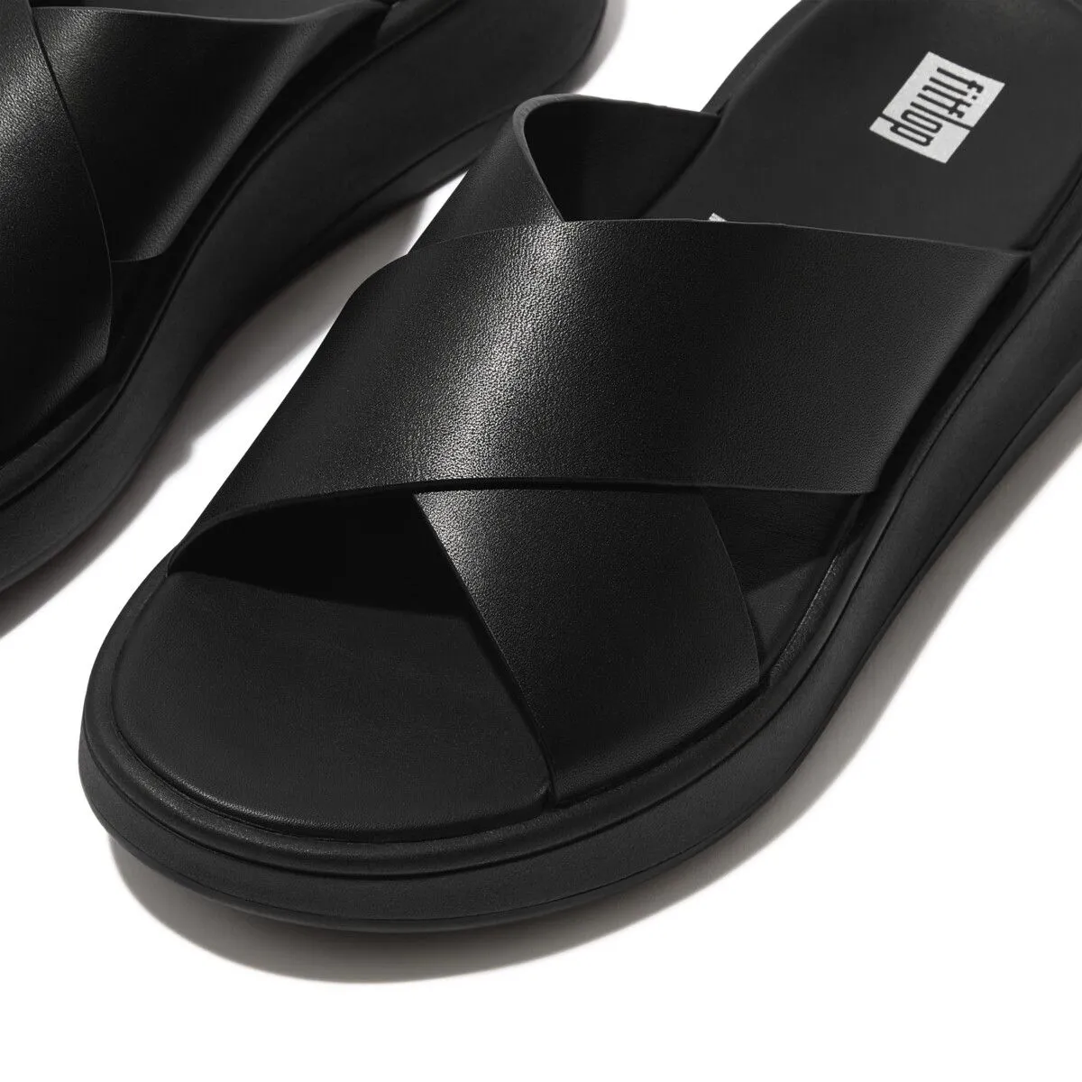 Fit Flop F-Mode Flatform Cross Black כפכפי פיט פלופ לנשים