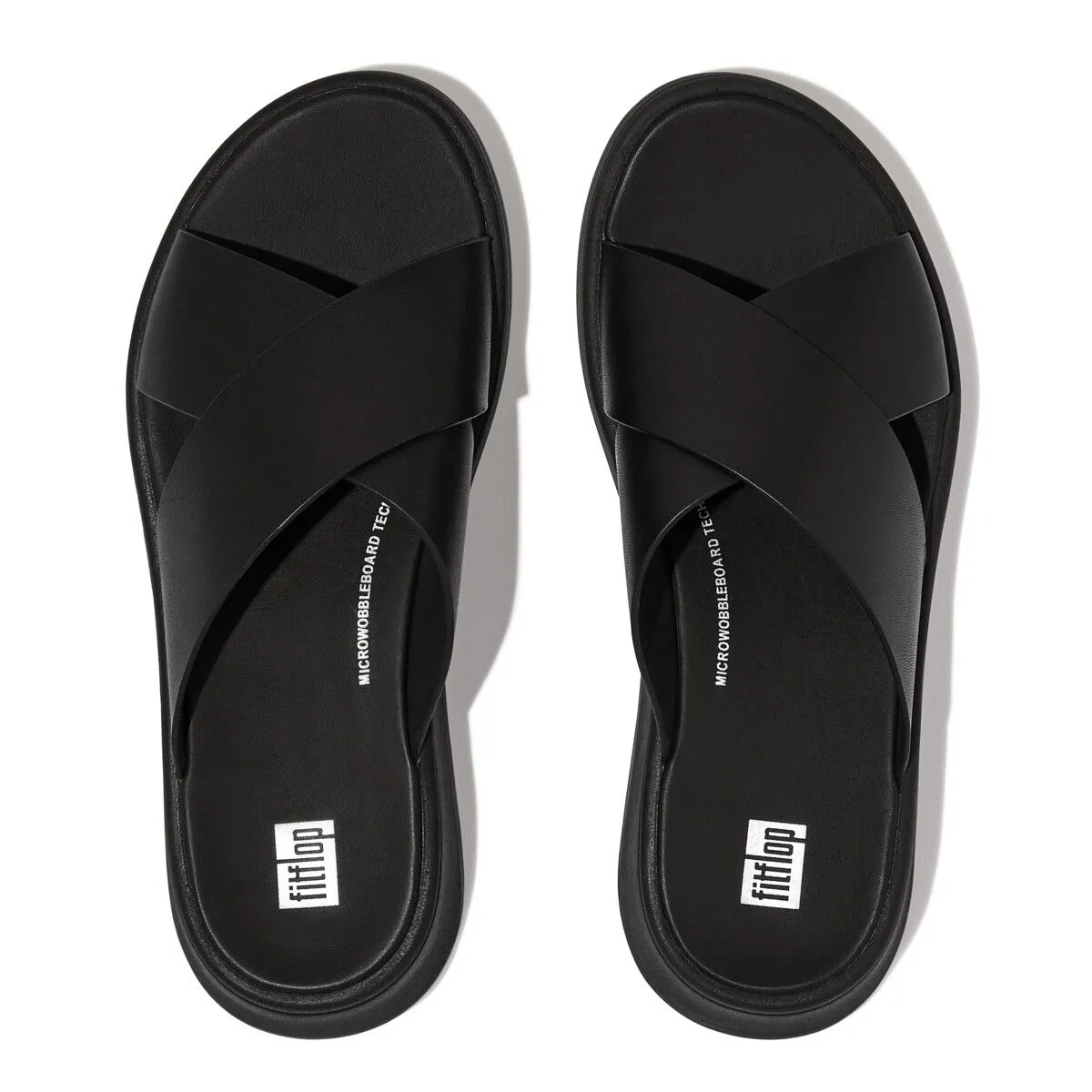 Fit Flop F-Mode Flatform Cross Black כפכפי פיט פלופ לנשים