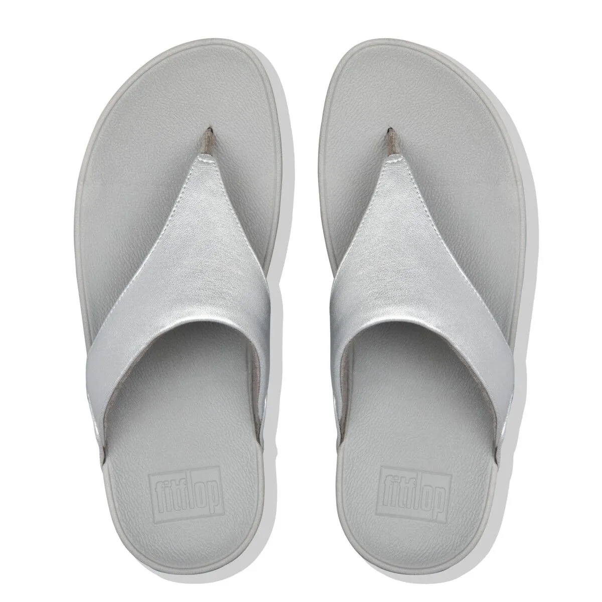 Fit Flop Lulu Leather Toepost Silver כפכפי פיט פלופ לנשים אפור