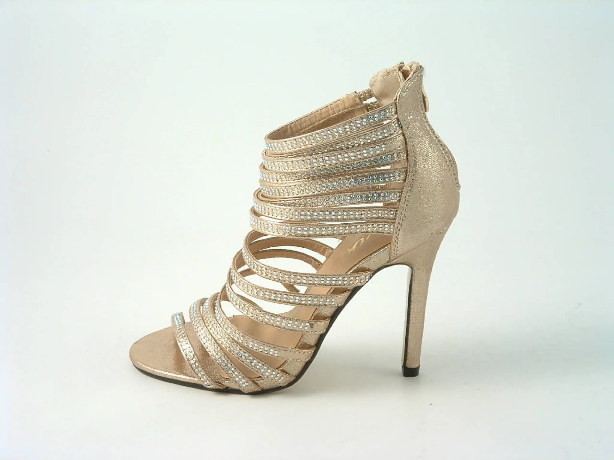 Glitz Shoes Divine Multi Diamante Strap Cage Sandal