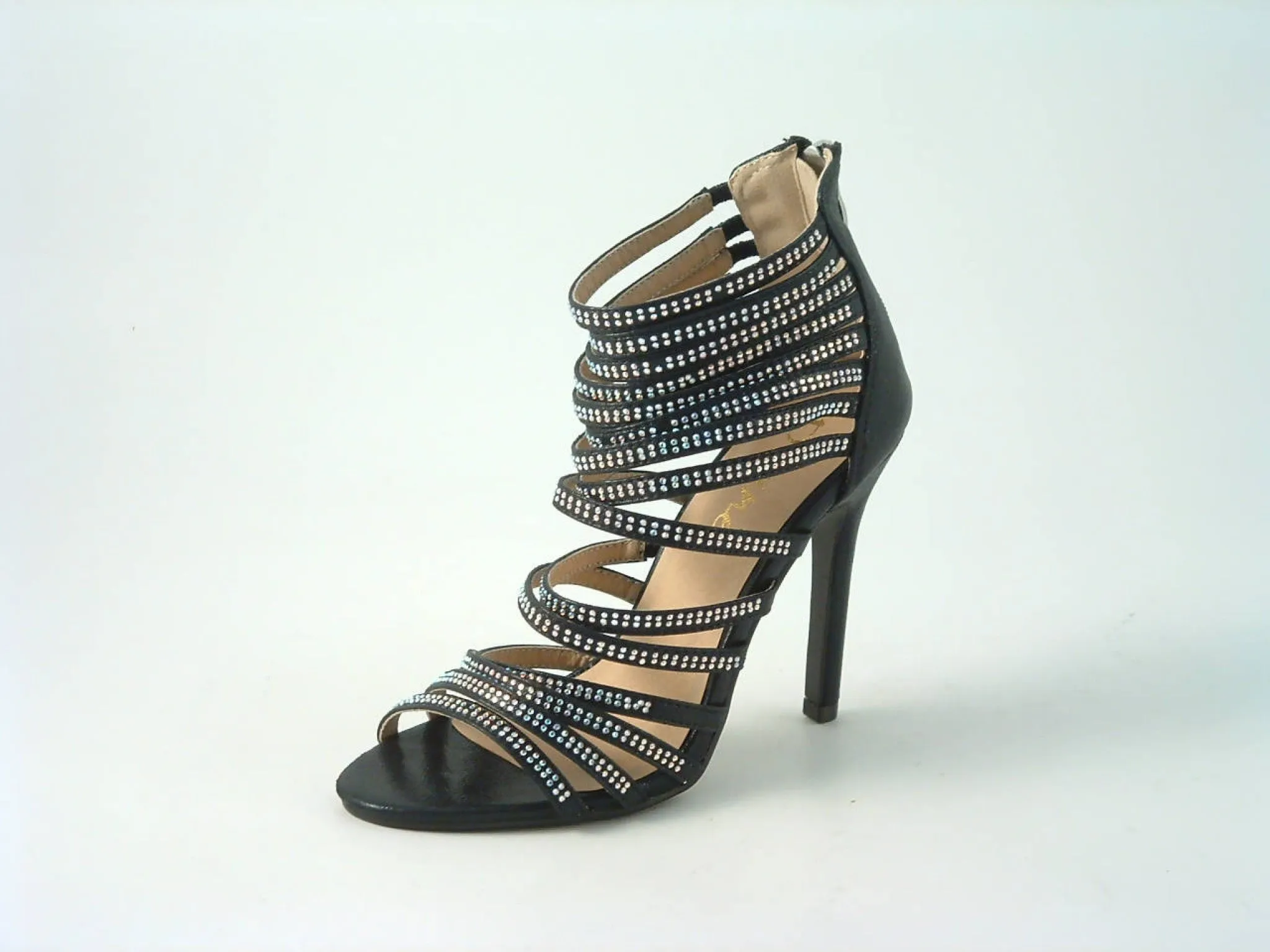 Glitz Shoes Divine Multi Diamante Strap Cage Sandal