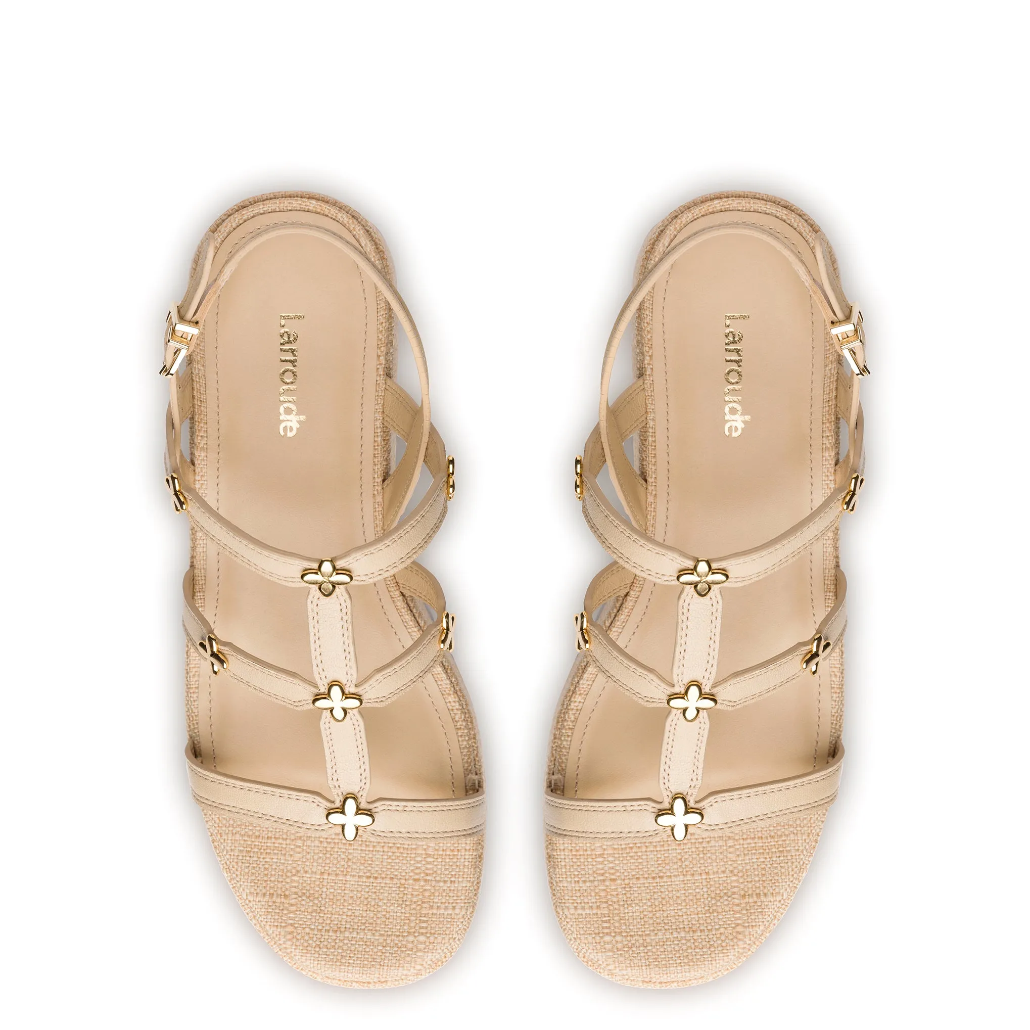 Harmony Flatform Sandal In Beige Raffia