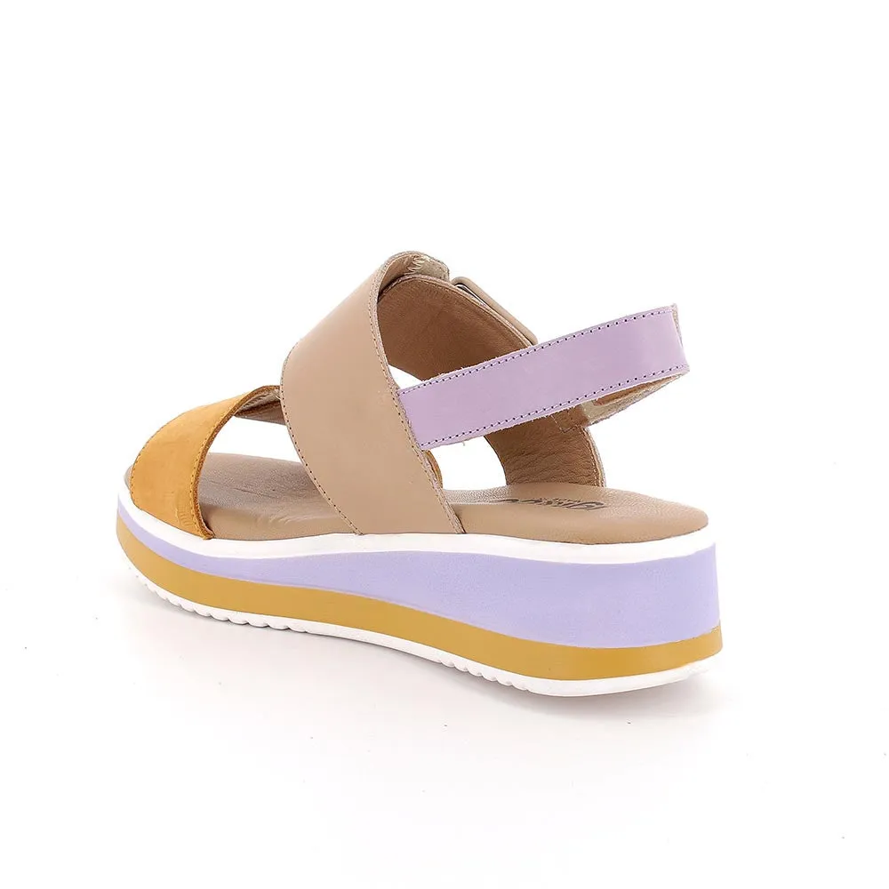 Ladies IGI & Co Sandals Tan/Taupe/Lilac Double Strap 5685433 sale