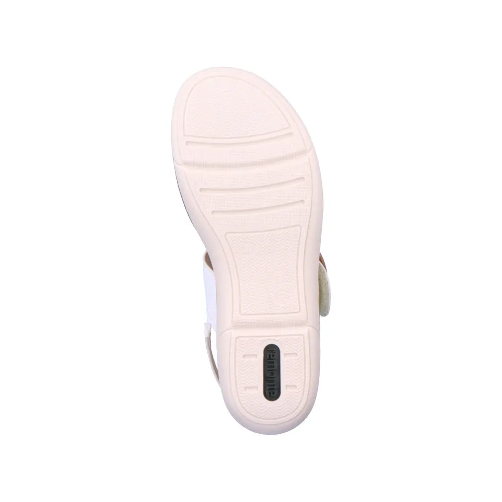 Ladies Remonte Sandal White Leather Strap Oversized Buckle R6853-80 sale