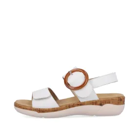 Ladies Remonte Sandal White Leather Strap Oversized Buckle R6853-80 sale