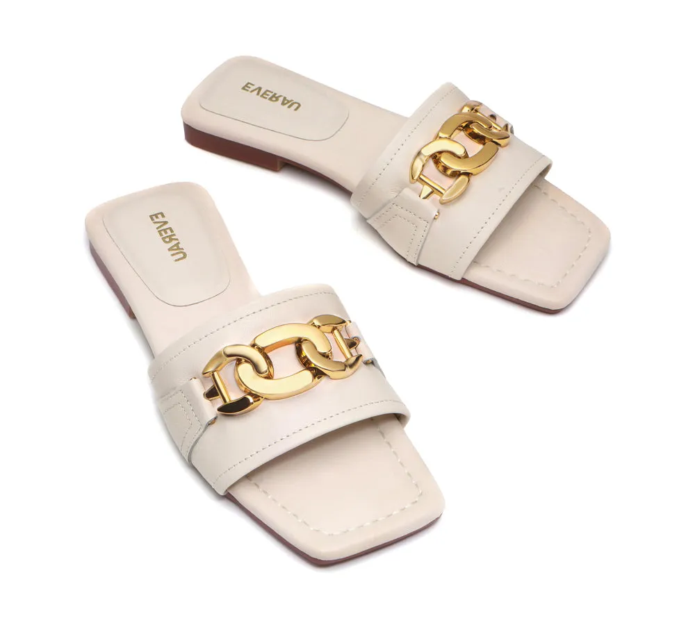 Open Toe Leather Flat Sandals Women Chela