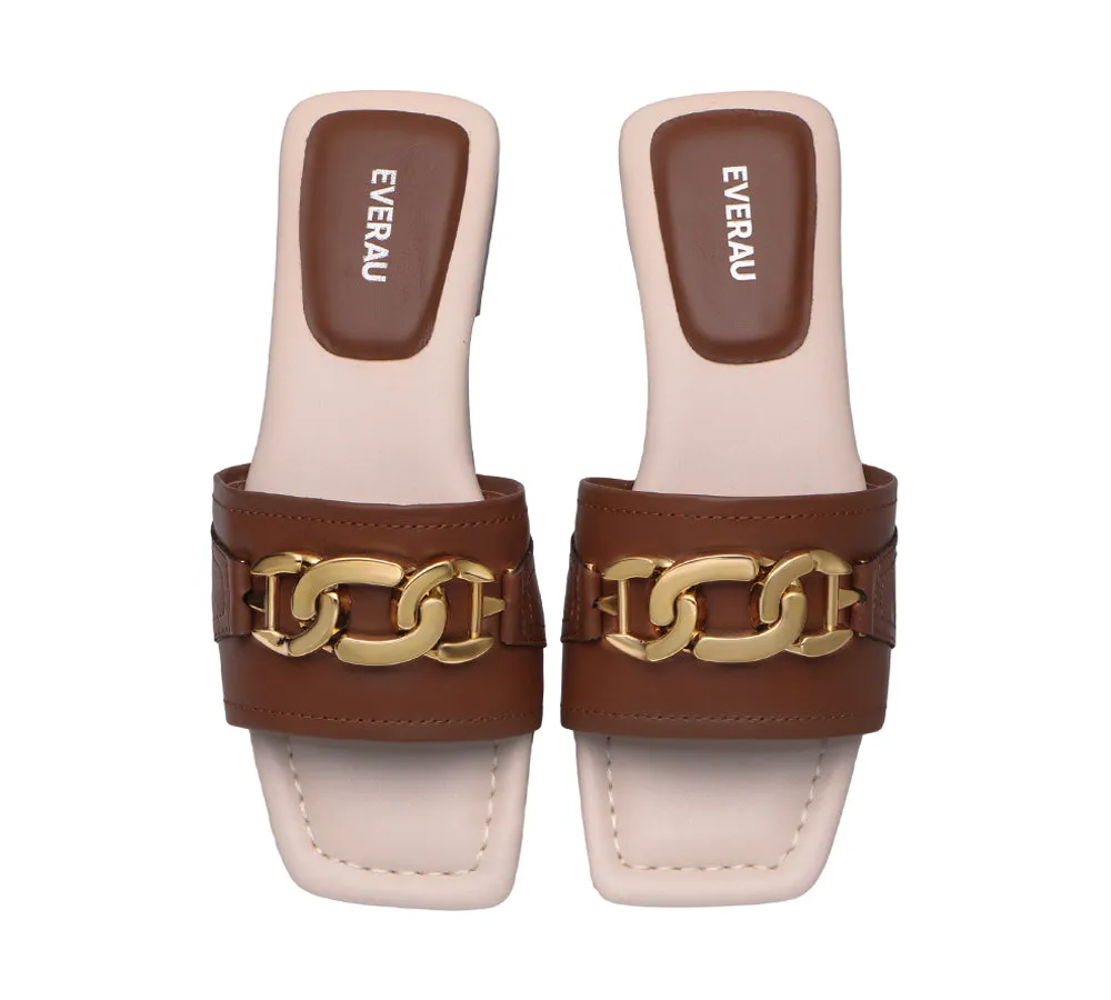 Open Toe Leather Flat Sandals Women Chela