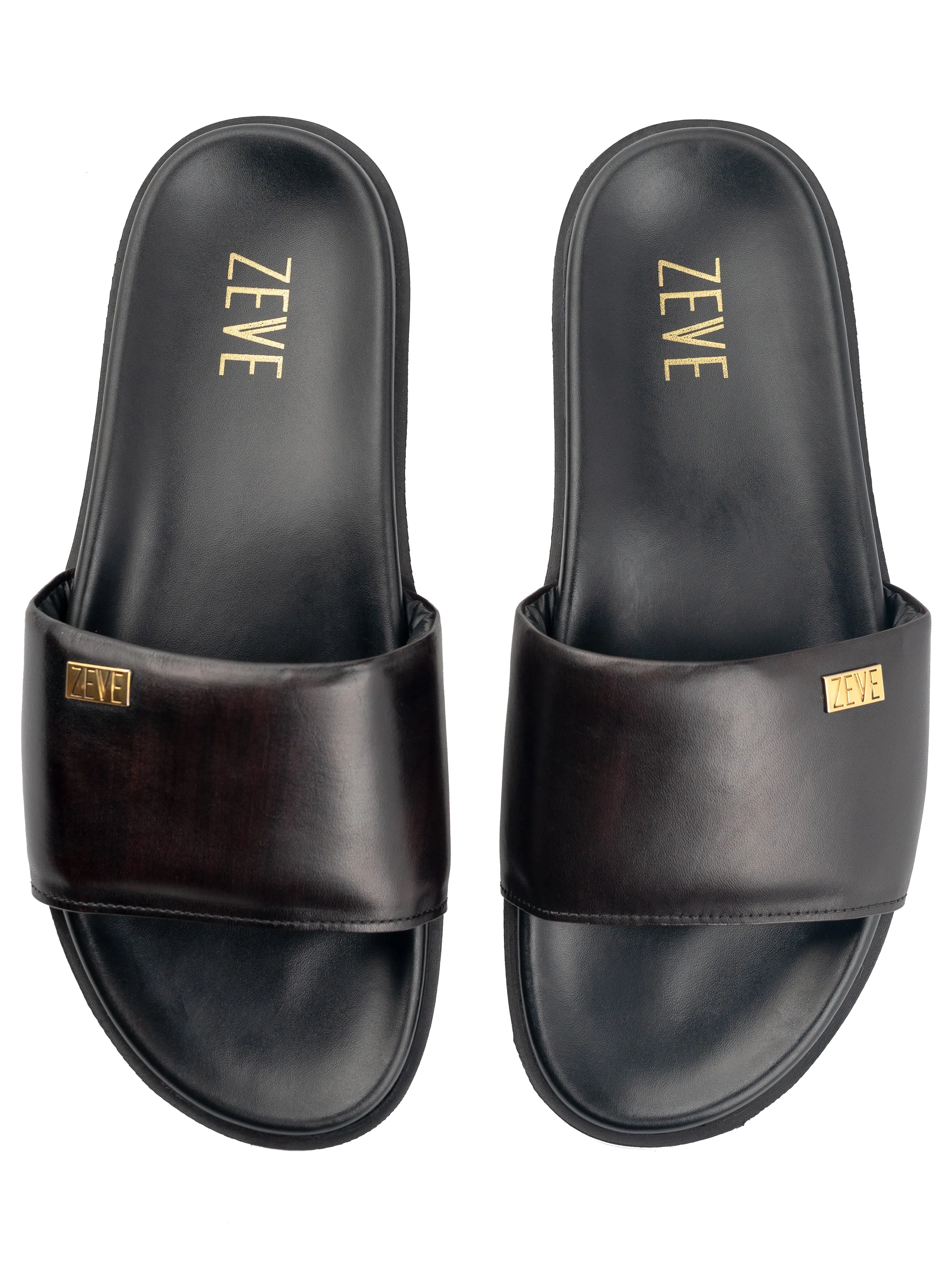 Slide Sandal - Coffee Patina Leather