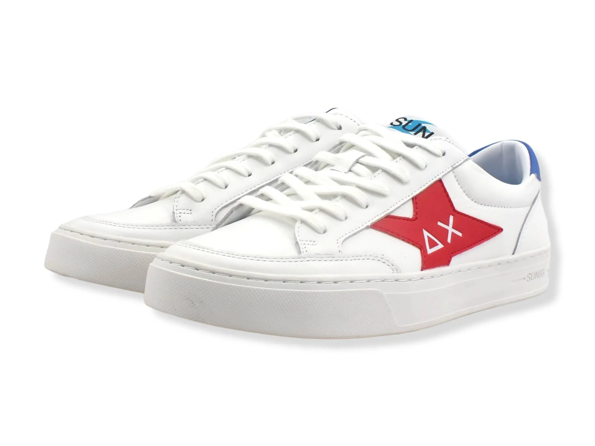 SUN68 Skate Sneaker Bianco Rosso Z32125BR