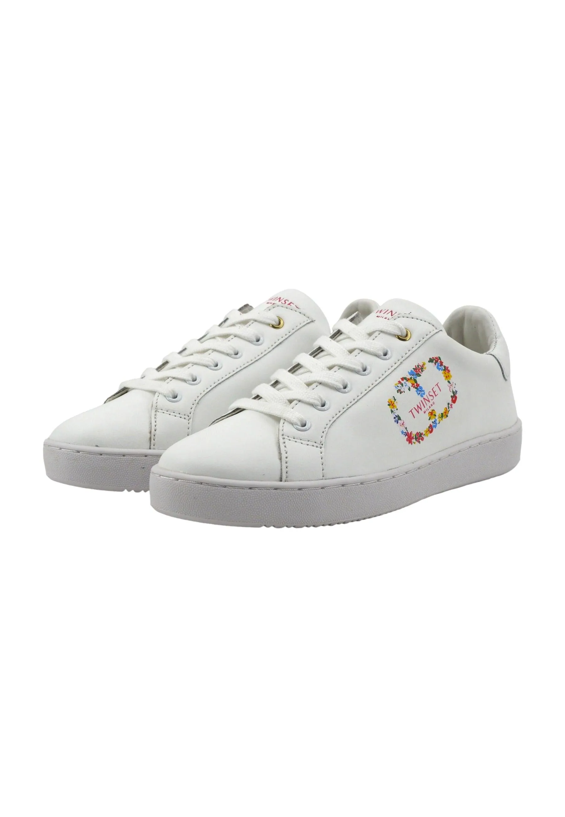 TWINSET Sneaker Donna Flower Bianco Ottico 241TC046