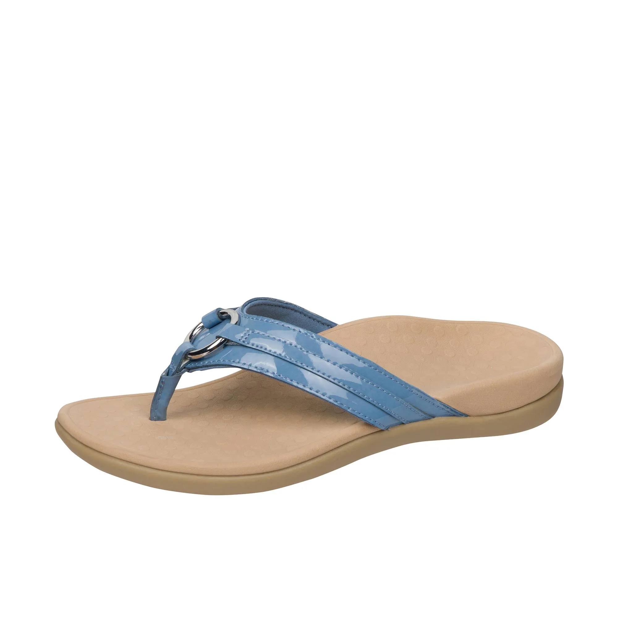 Vionic Womens Tide Aloe Toe Post Sandal Blue Shadow