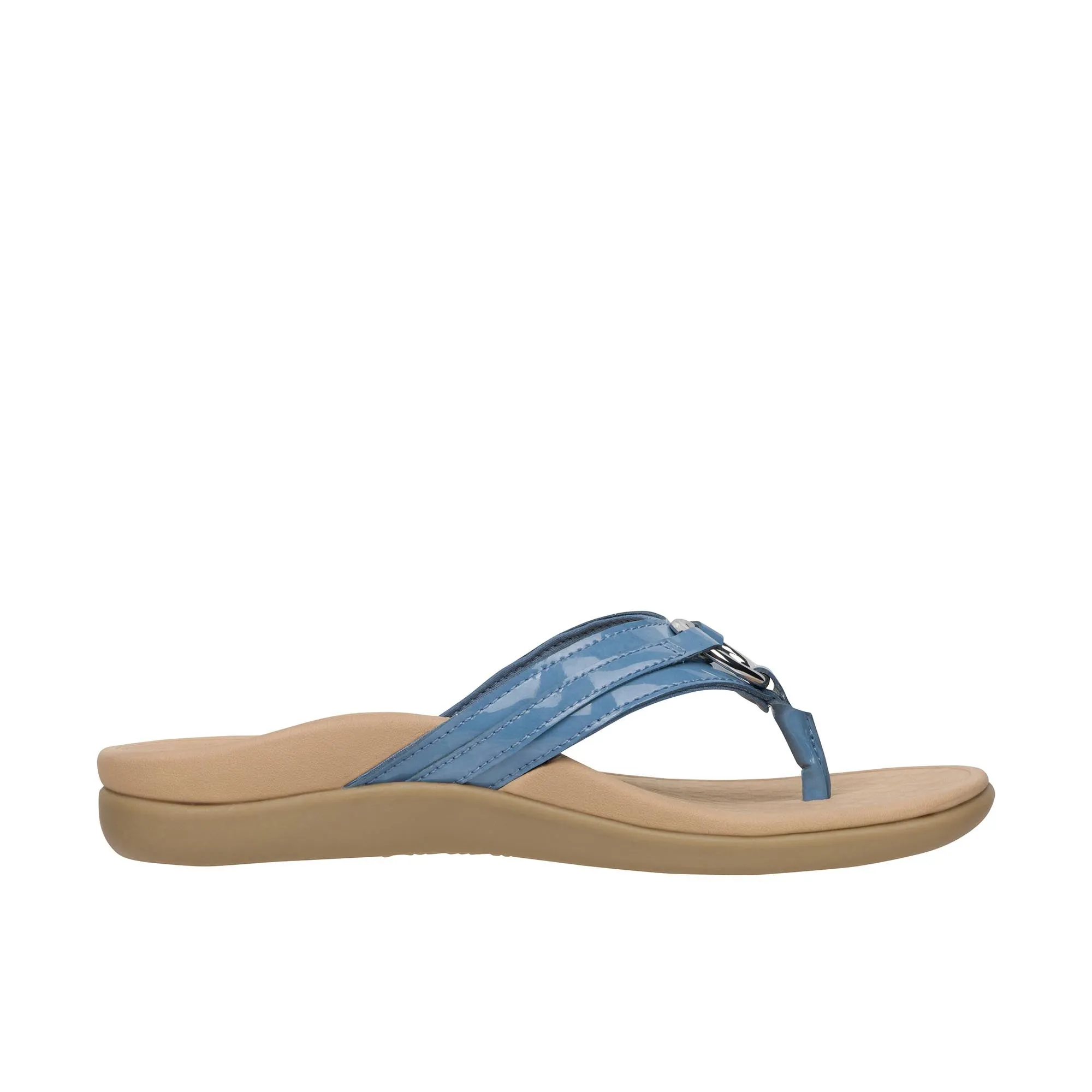 Vionic Womens Tide Aloe Toe Post Sandal Blue Shadow