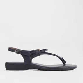 Women's Thong Flat Sandal in Navy - 10732